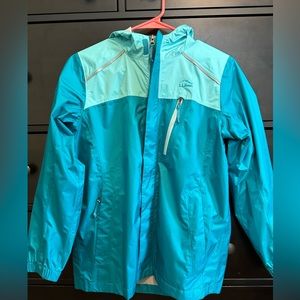 Kids' Trail Model Rain Jacket, Colorblock LlBean size 14-16